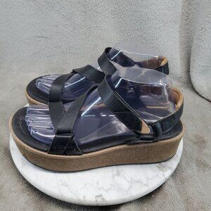 Teva Shoes Womens Size 8 Madera Black Leather Wedge Platform Sandals